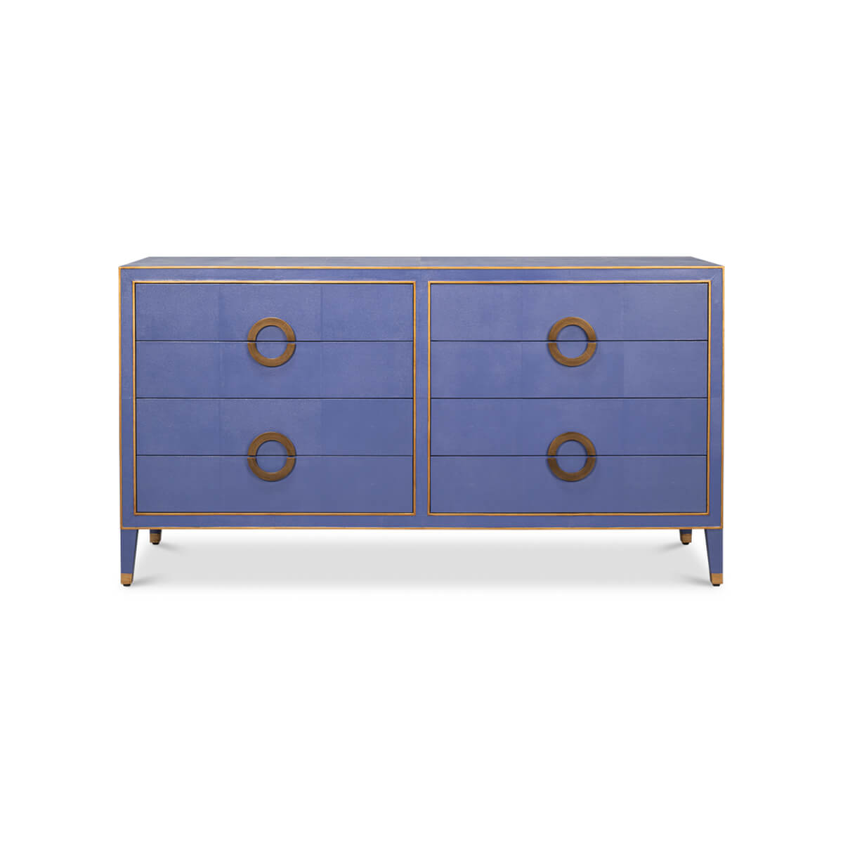 Art Deco Style Shagreen Dresser in Marlin Blue - English Georgian America