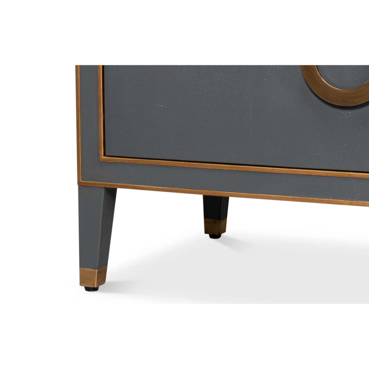 Art Deco Style Shagreen Dresser in Pewter Grey - English Georgian America