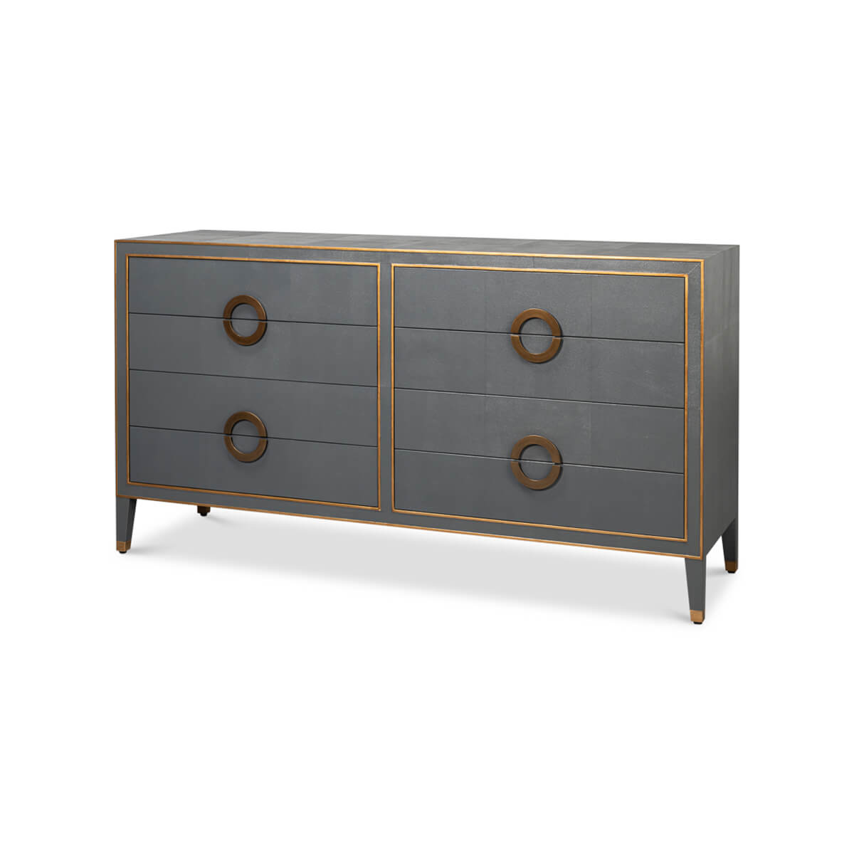 Art Deco Style Shagreen Dresser in Pewter Grey - English Georgian America