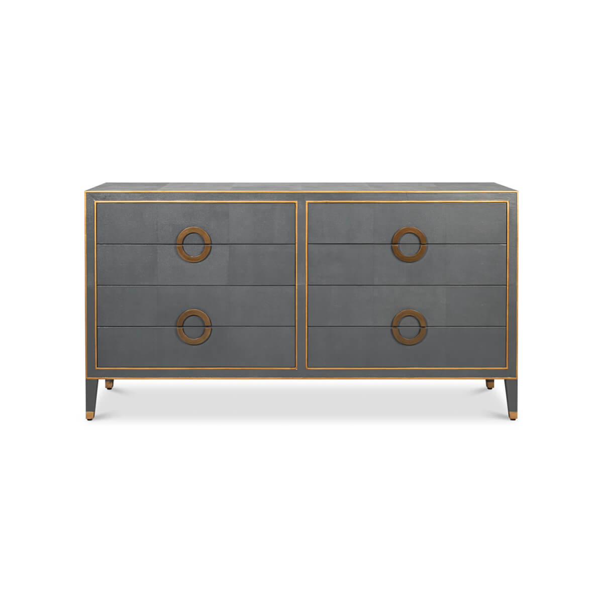 Art Deco Style Shagreen Dresser in Pewter Grey - English Georgian America