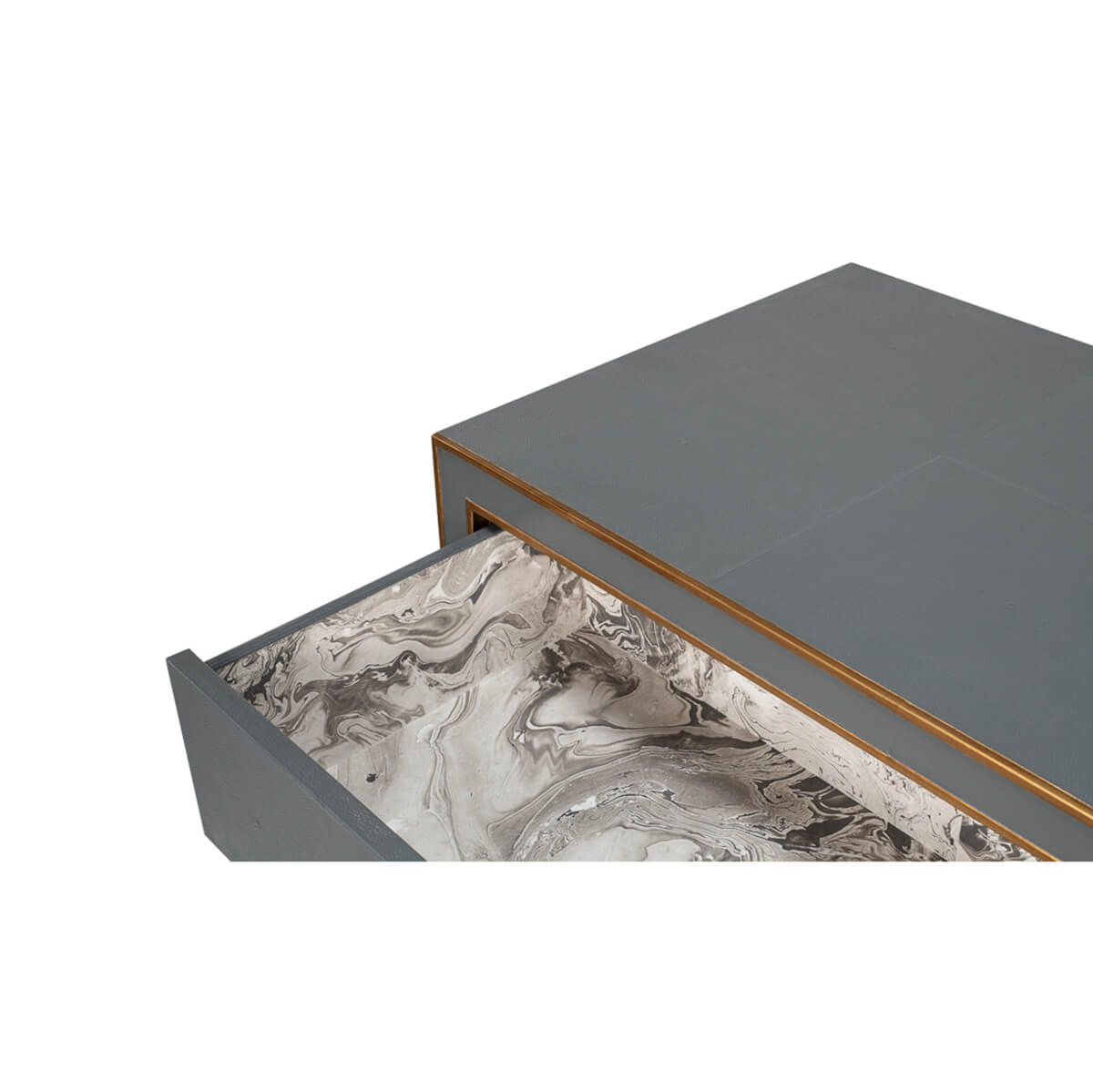 Art Deco Style Shagreen Dresser in Pewter Grey - English Georgian America