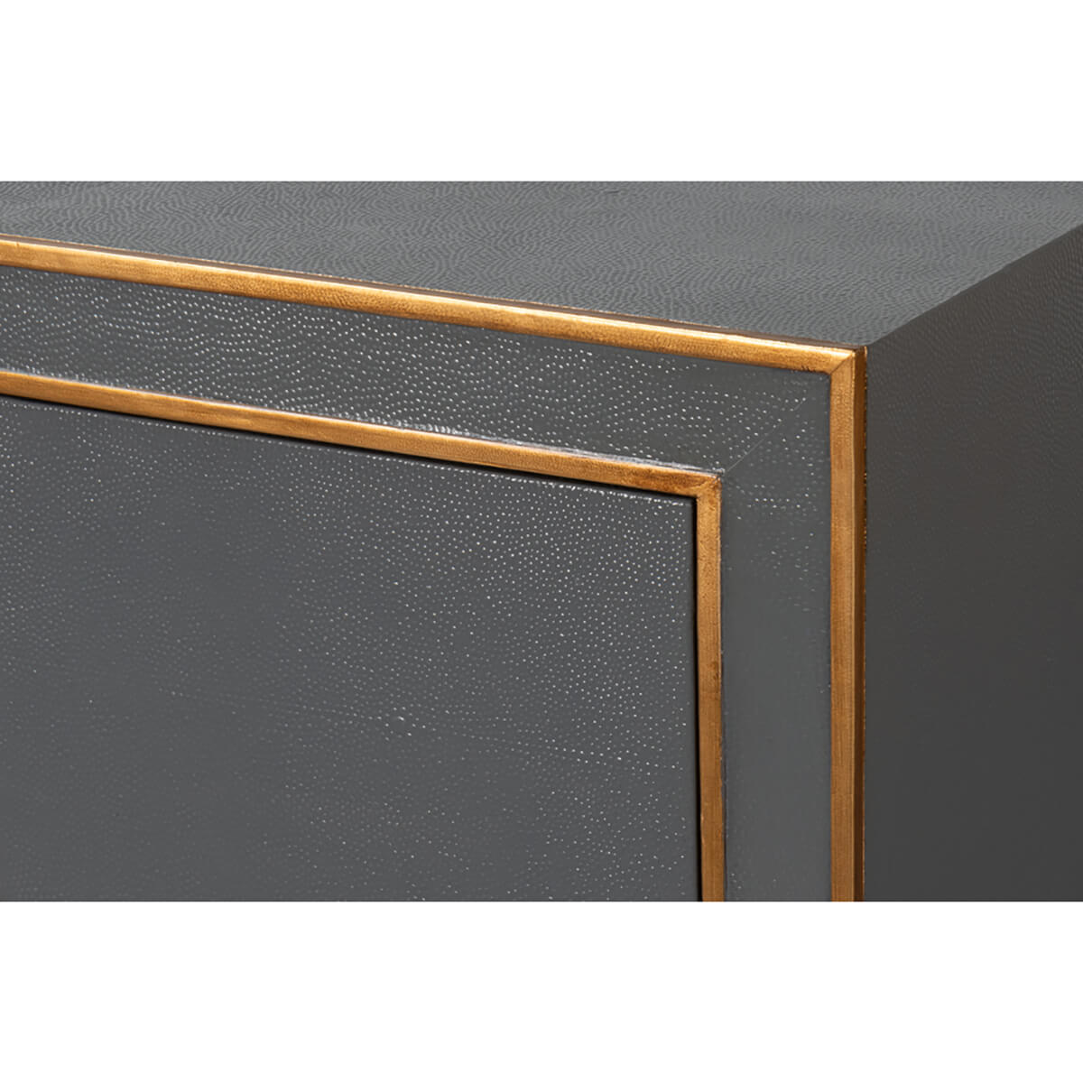 Art Deco Style Shagreen Dresser in Pewter Grey - English Georgian America