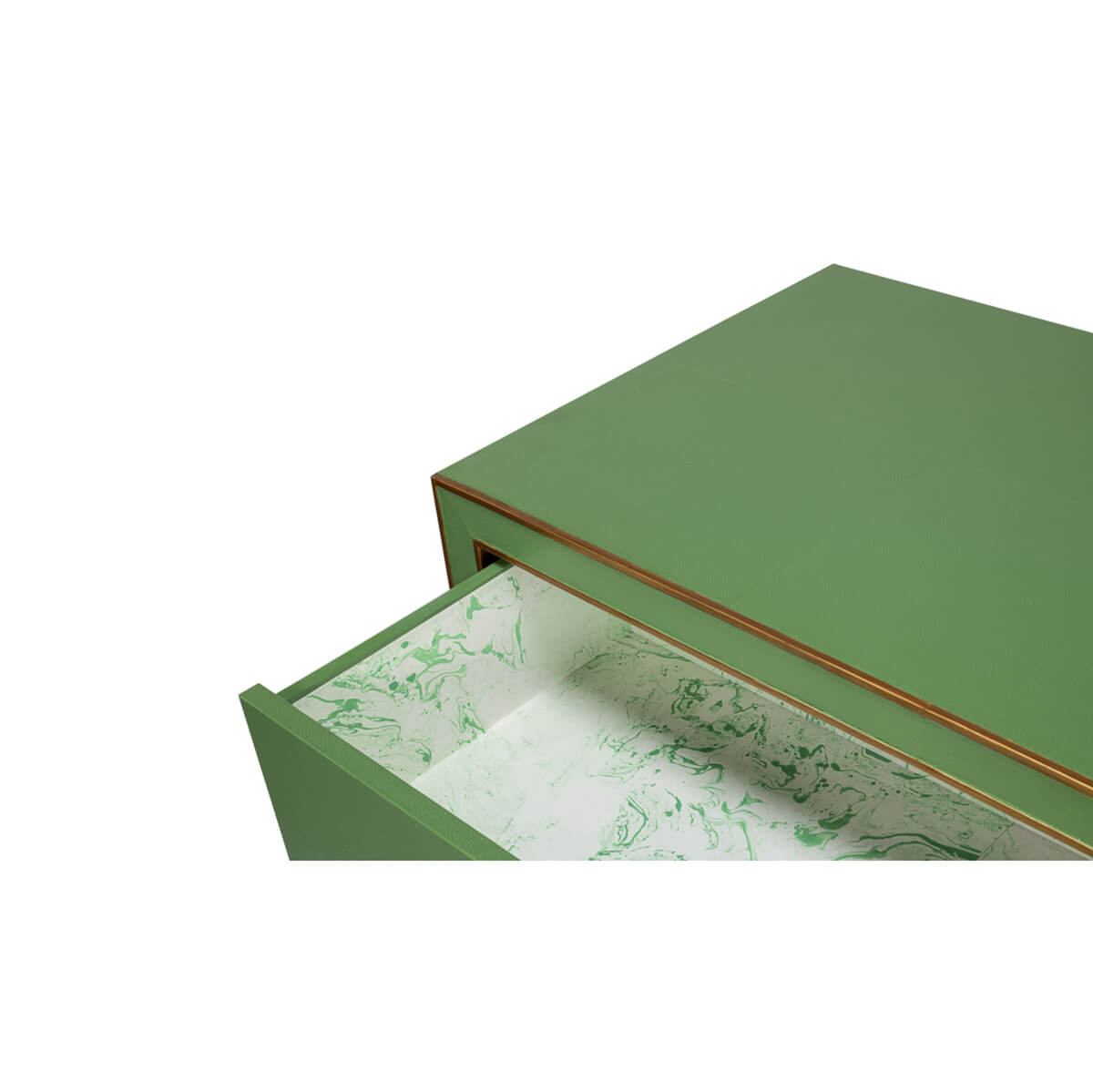 Art Deco Style Shagreen Dresser in Watercress Green - English Georgian America