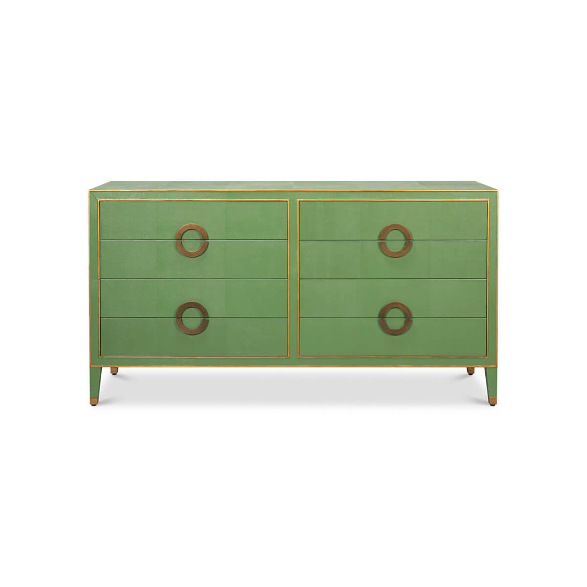 Art Deco Style Shagreen Dresser in Watercress Green - English Georgian America