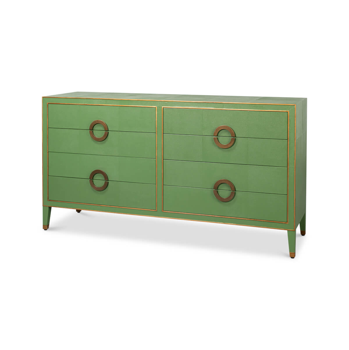 Art Deco Style Shagreen Dresser in Watercress Green - English Georgian America