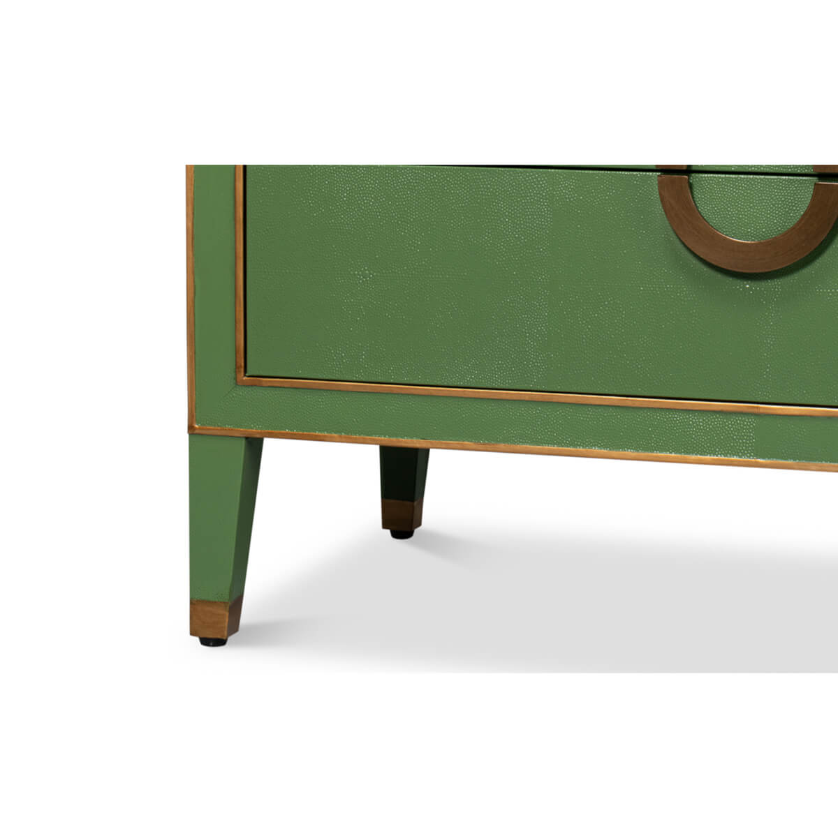 Art Deco Style Shagreen Dresser in Watercress Green - English Georgian America