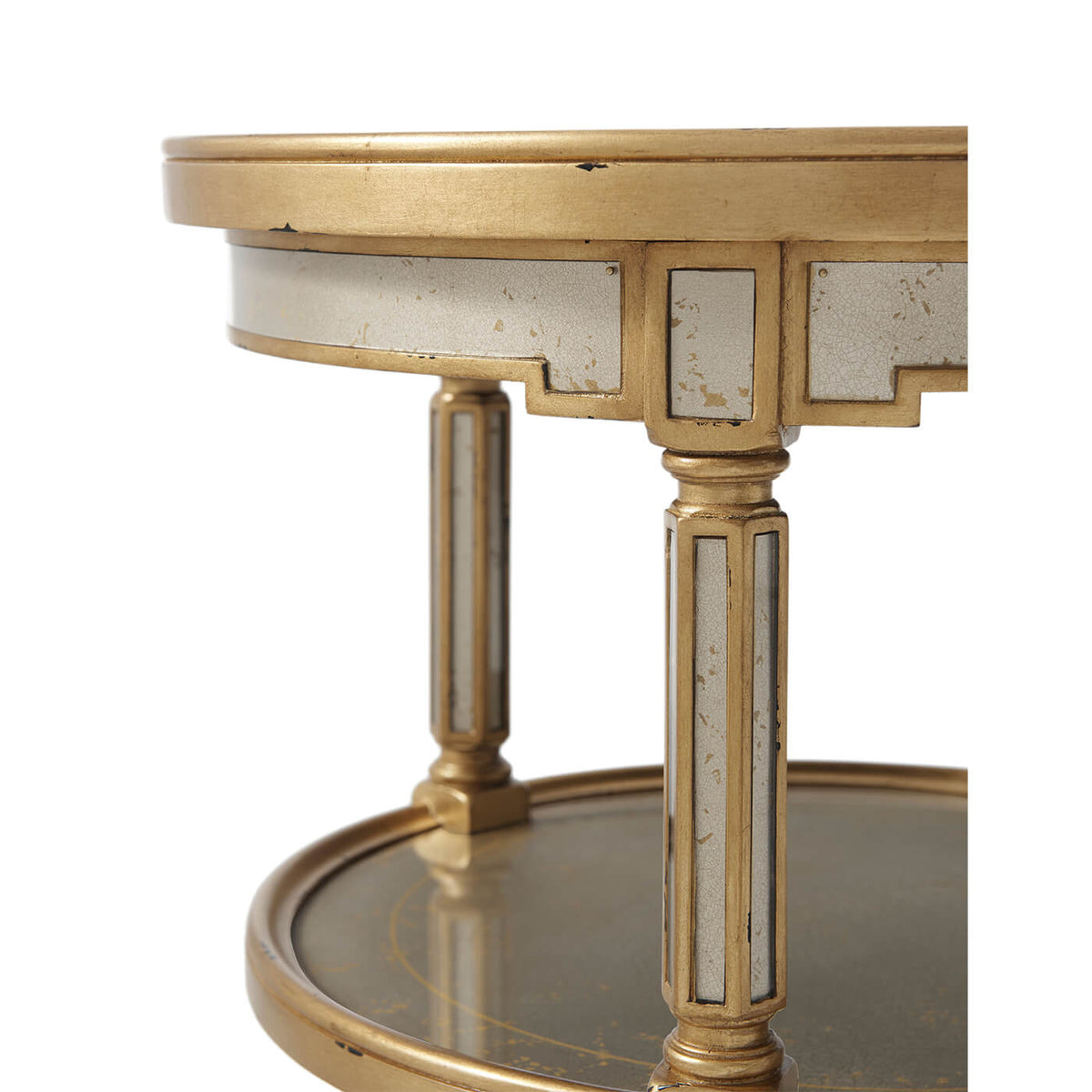 Art Deco Style Silvered and Gilt End Table - English Georgian America