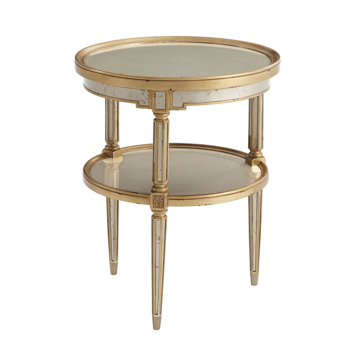 Art Deco Style Silvered and Gilt End Table - English Georgian America
