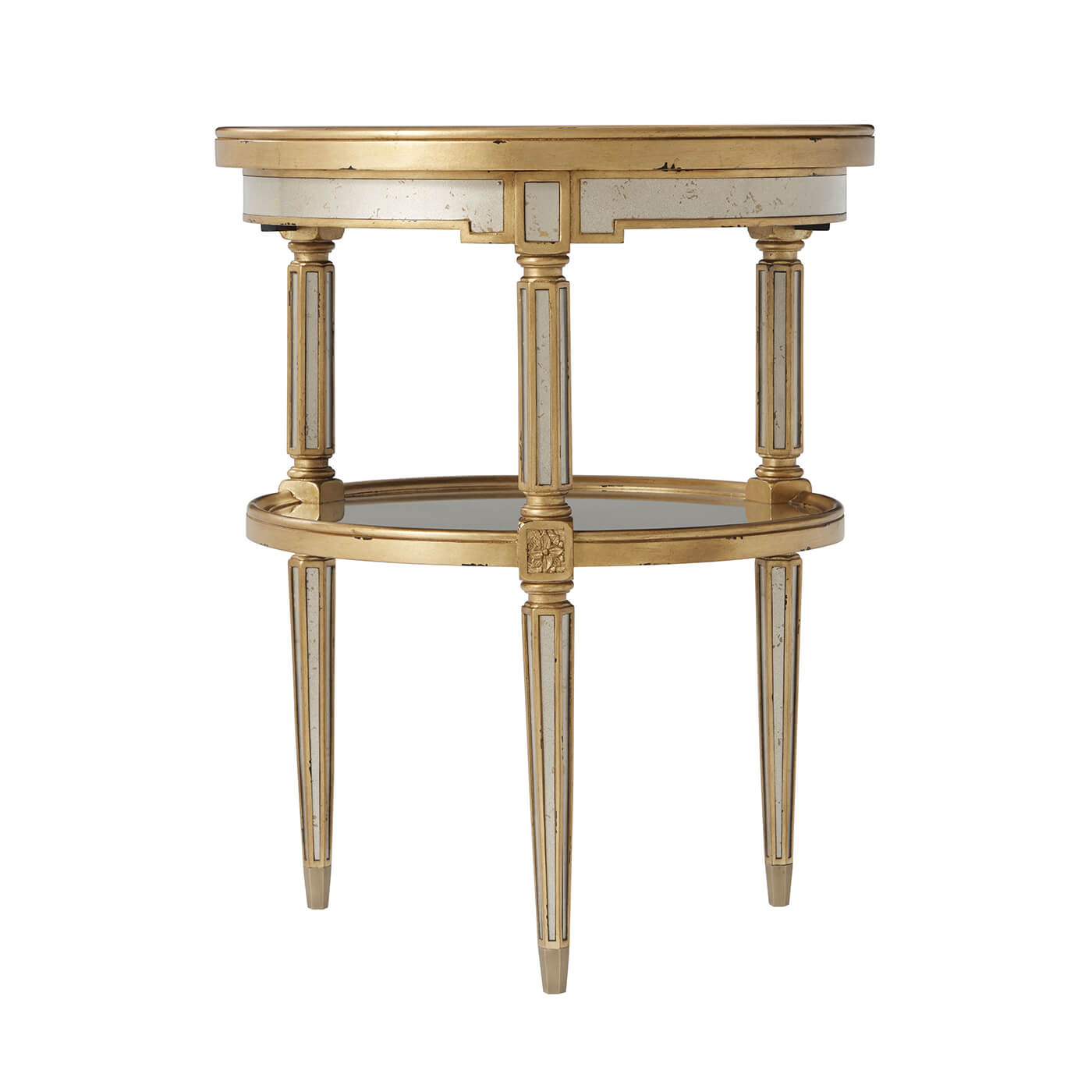 Art Deco Style Silvered and Gilt End Table - English Georgian America