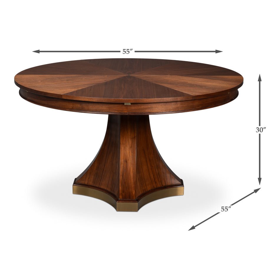 Art Deco Style Walnut Jupe Dining Table - English Georgian America
