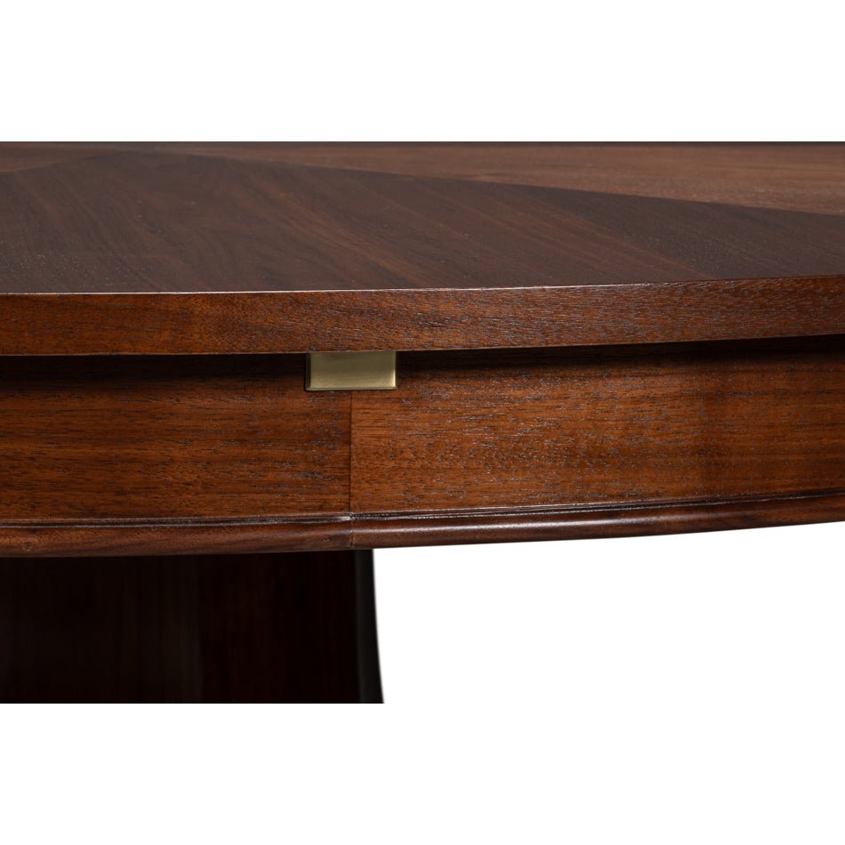 Art Deco Style Walnut Jupe Dining Table - English Georgian America