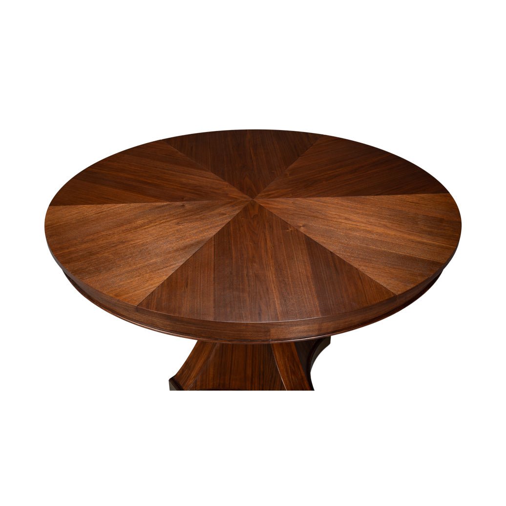 Art Deco Style Walnut Jupe Dining Table - English Georgian America