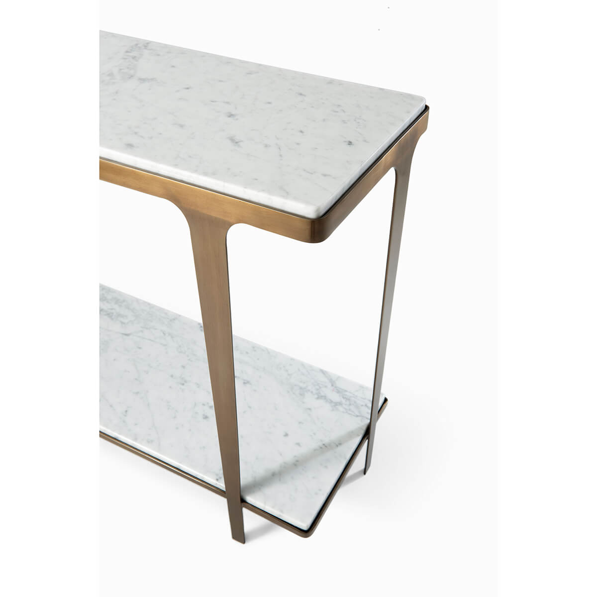 Art Deco Style White Marble Top Console - English Georgian America
