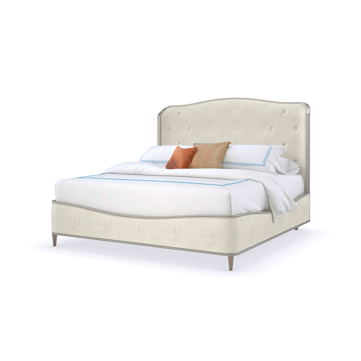 Art Deco Upholstered King Bed - English Georgian America