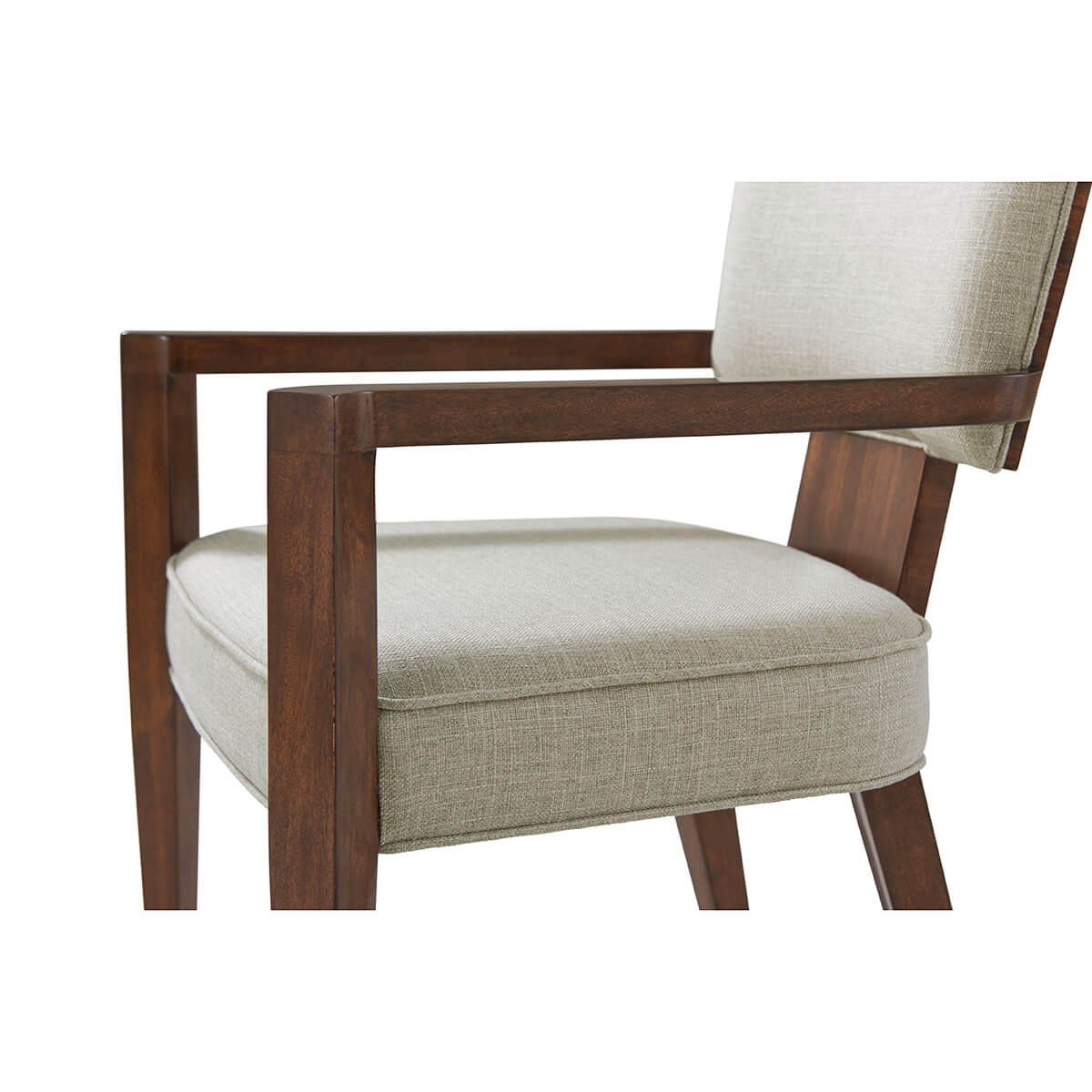 Art Deco Walnut and Mahogany Armchair - English Georgian America