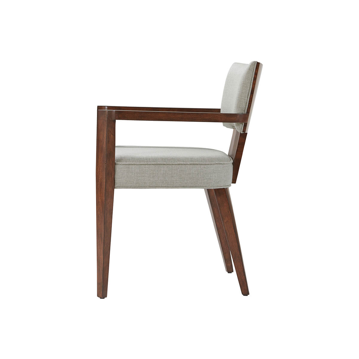 Art Deco Walnut and Mahogany Armchair - English Georgian America