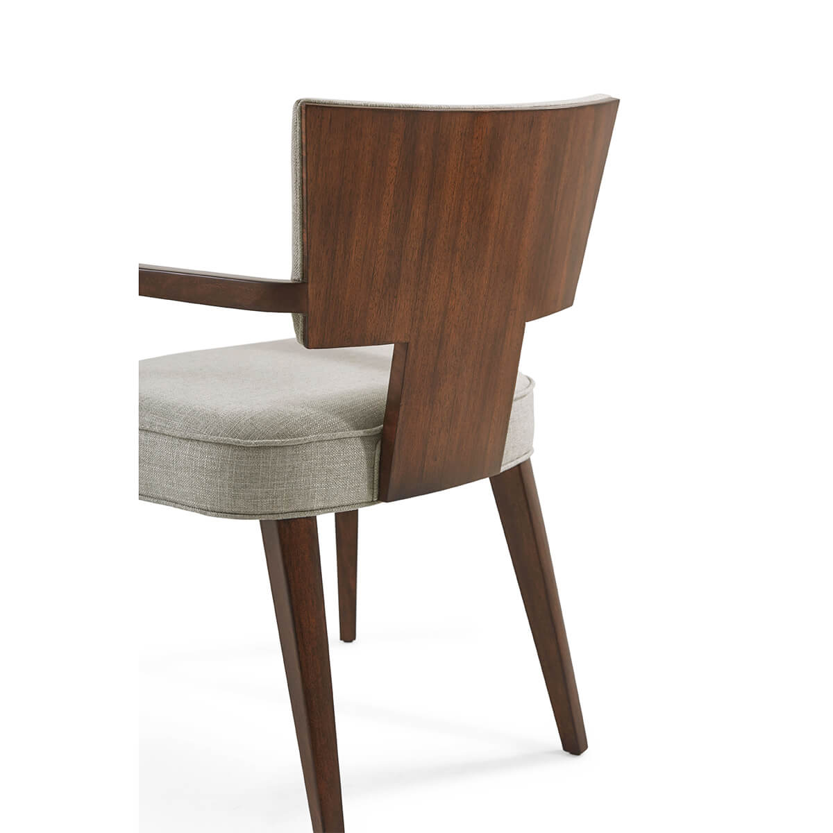 Art Deco Walnut and Mahogany Armchair - English Georgian America