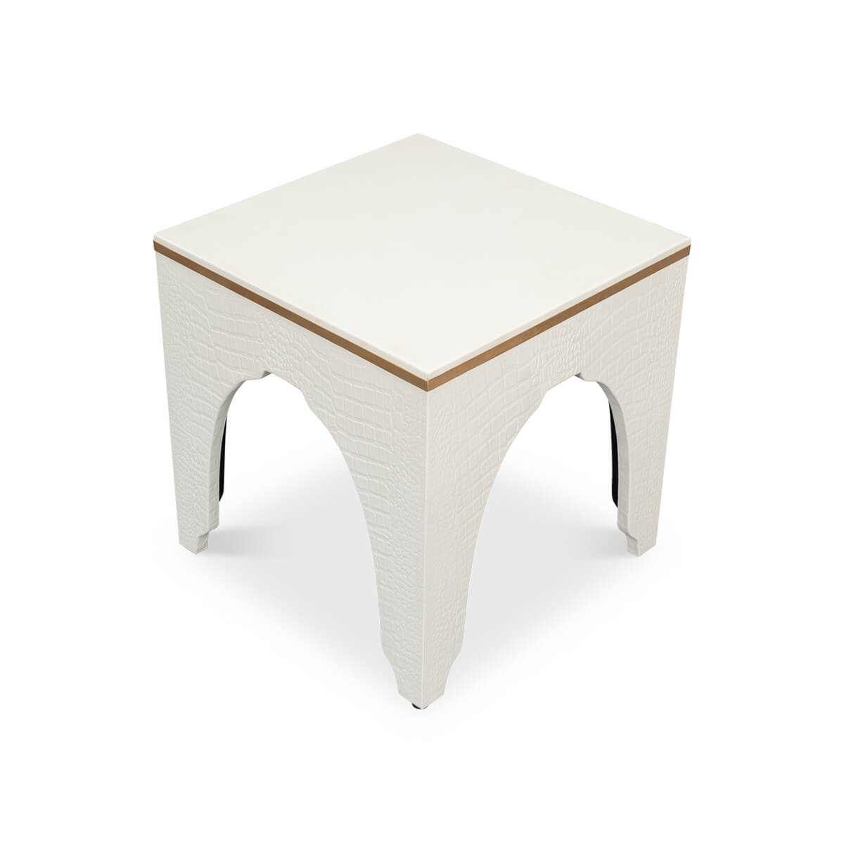 Art Deco White Crocodile Stool - English Georgian America