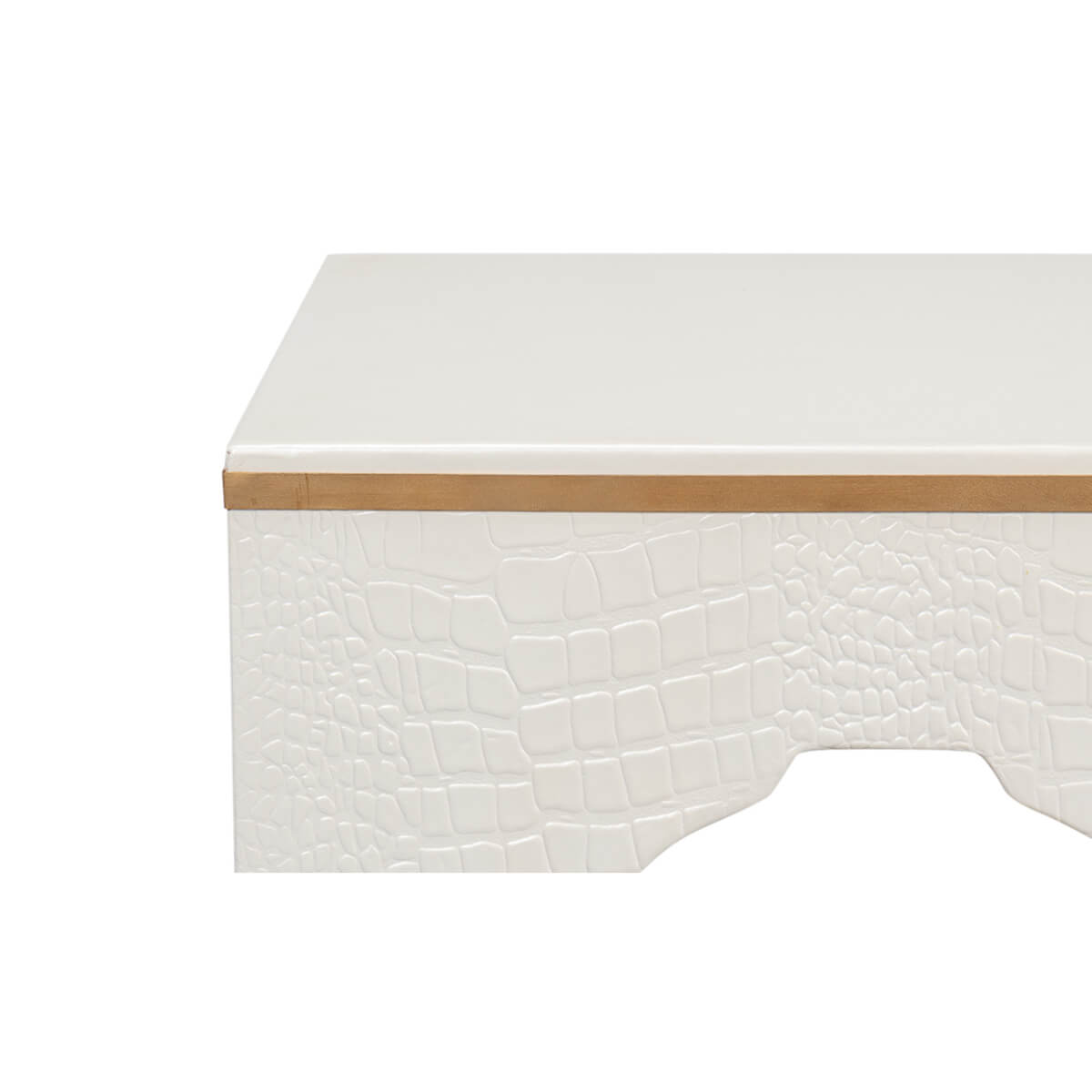 Art Deco White Crocodile Stool - English Georgian America