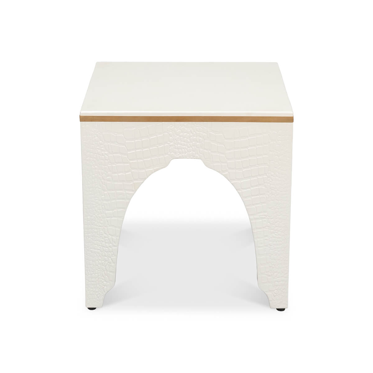 Art Deco White Crocodile Stool - English Georgian America