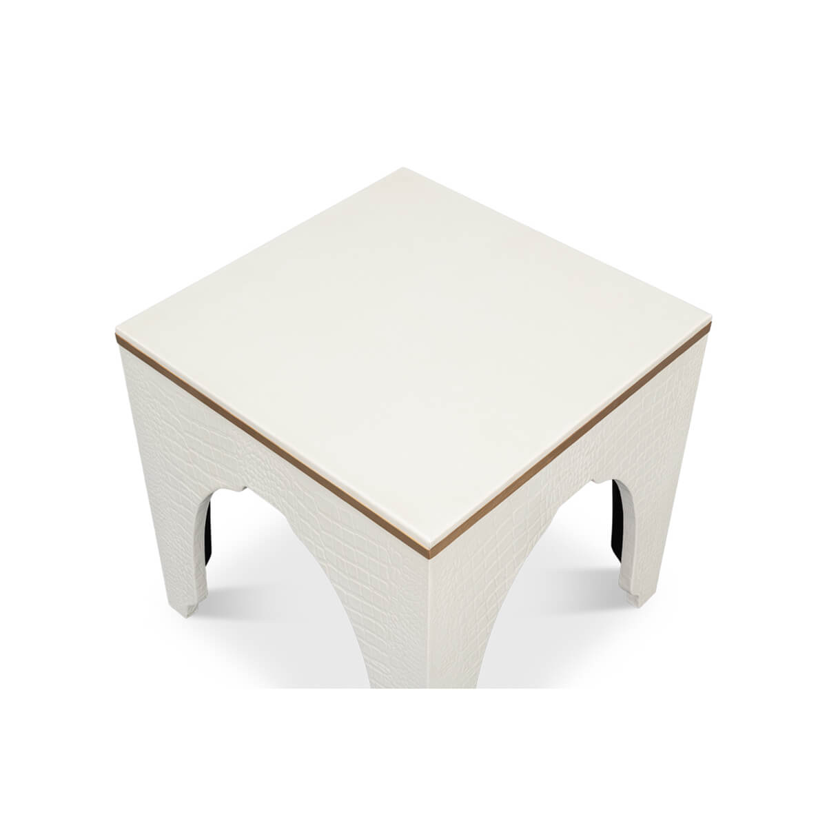 Art Deco White Crocodile Stool - English Georgian America