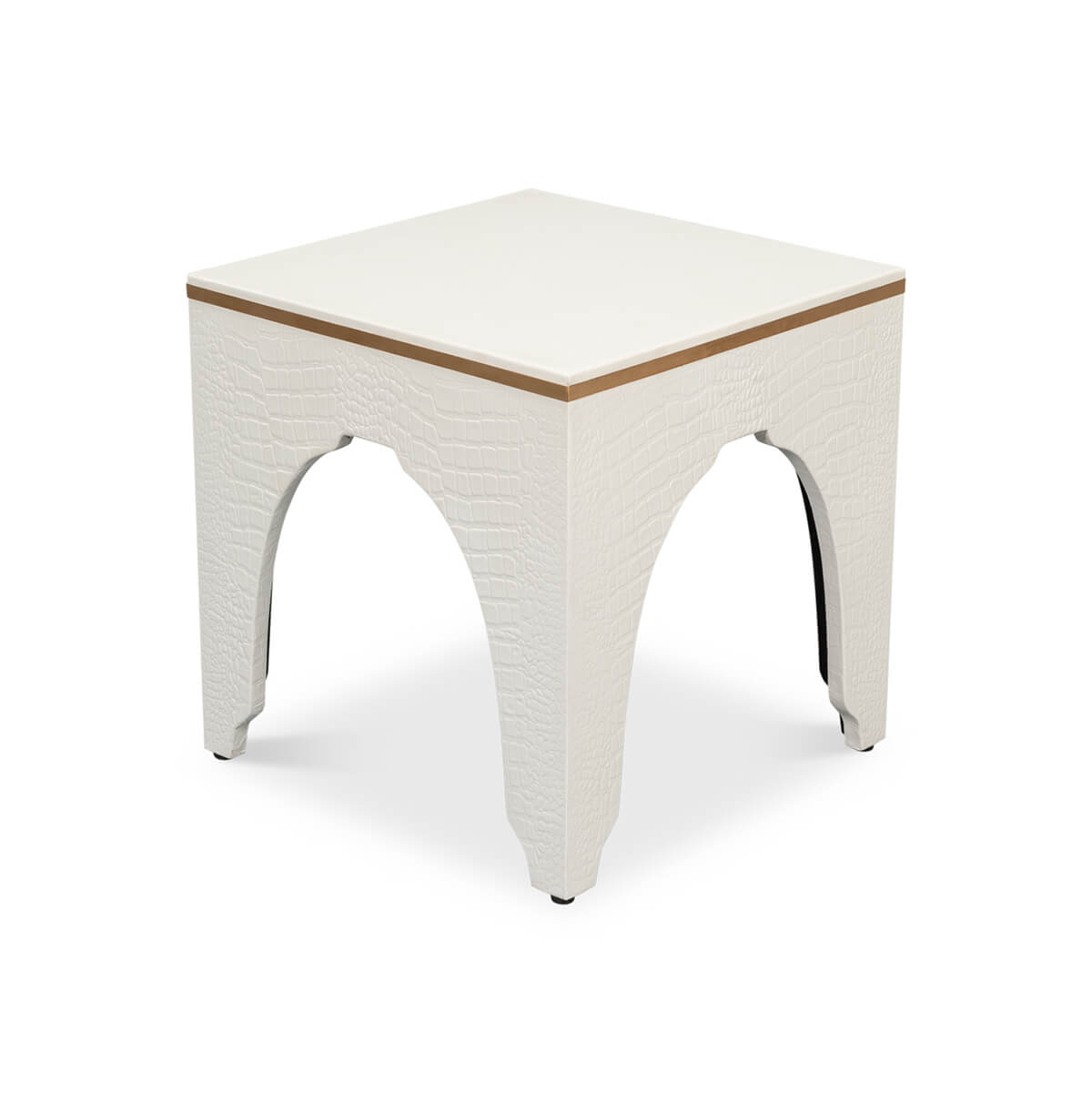 Art Deco White Crocodile Stool - English Georgian America