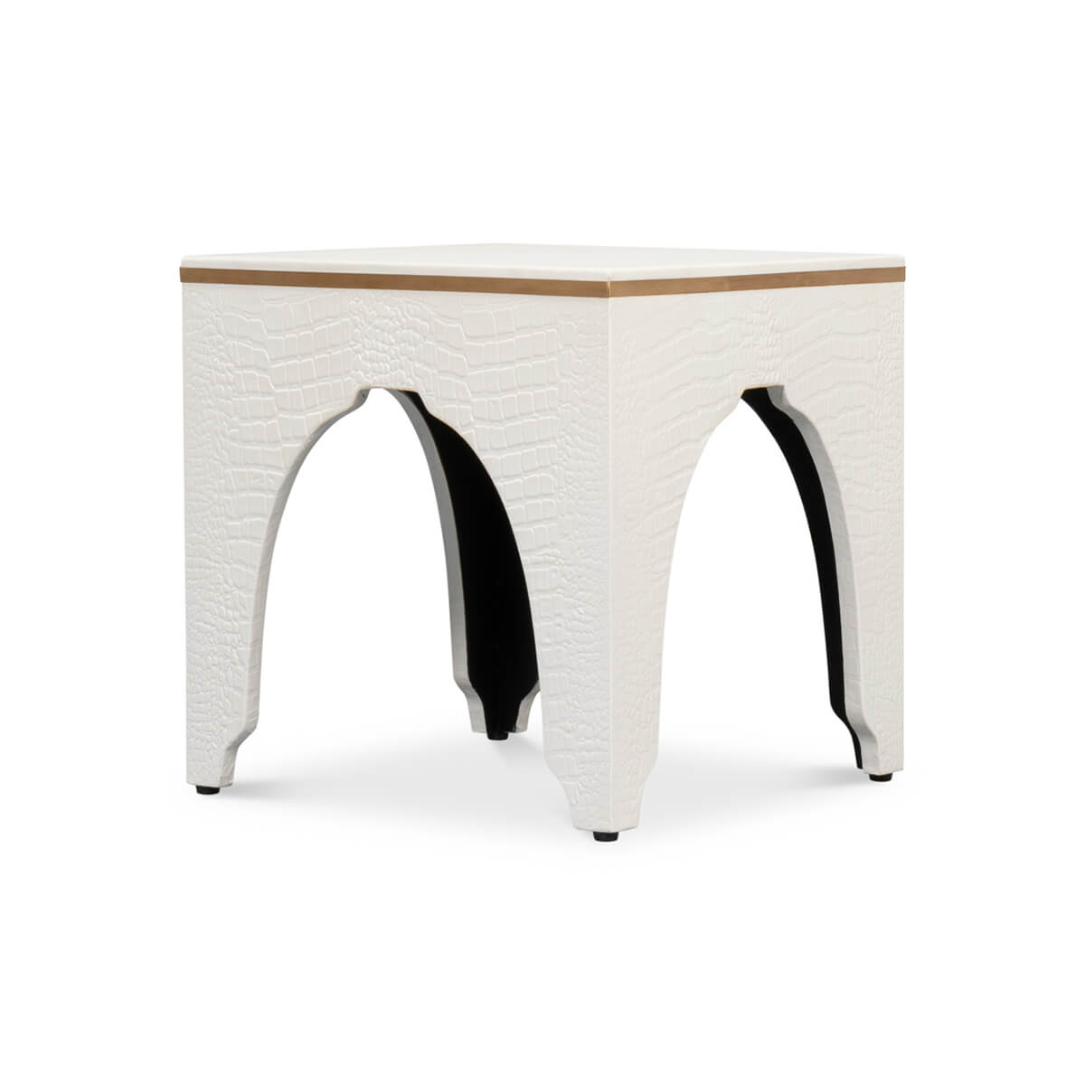 Art Deco White Crocodile Stool - English Georgian America