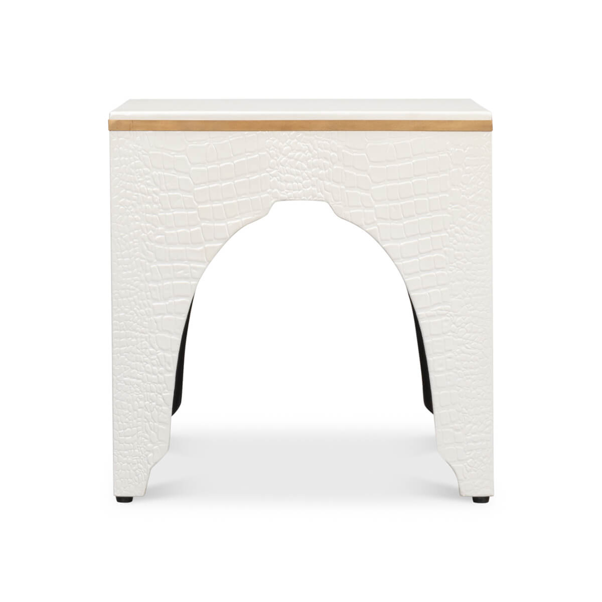 Art Deco White Crocodile Stool - English Georgian America