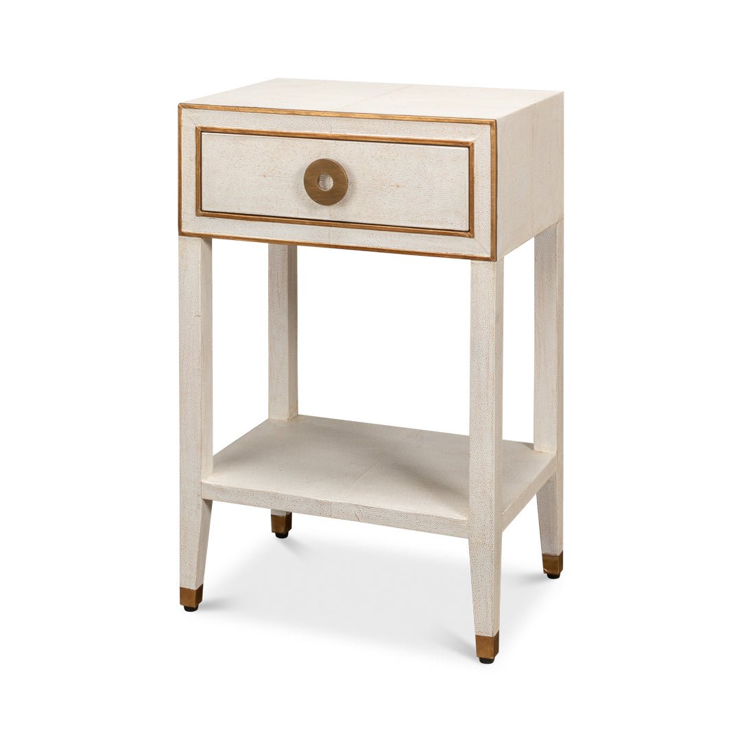 Art Deco White Nightstand - English Georgian America
