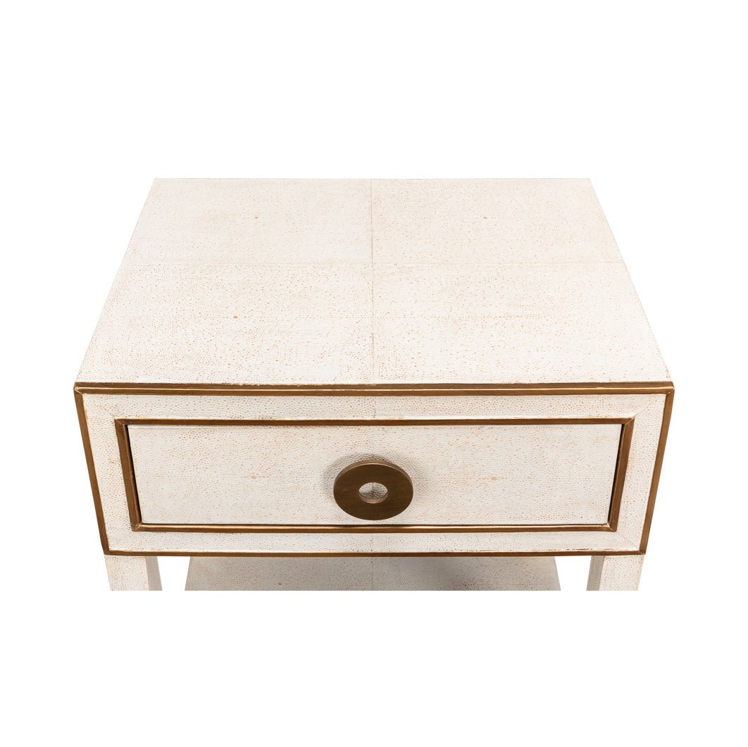 Art Deco White Nightstand - English Georgian America