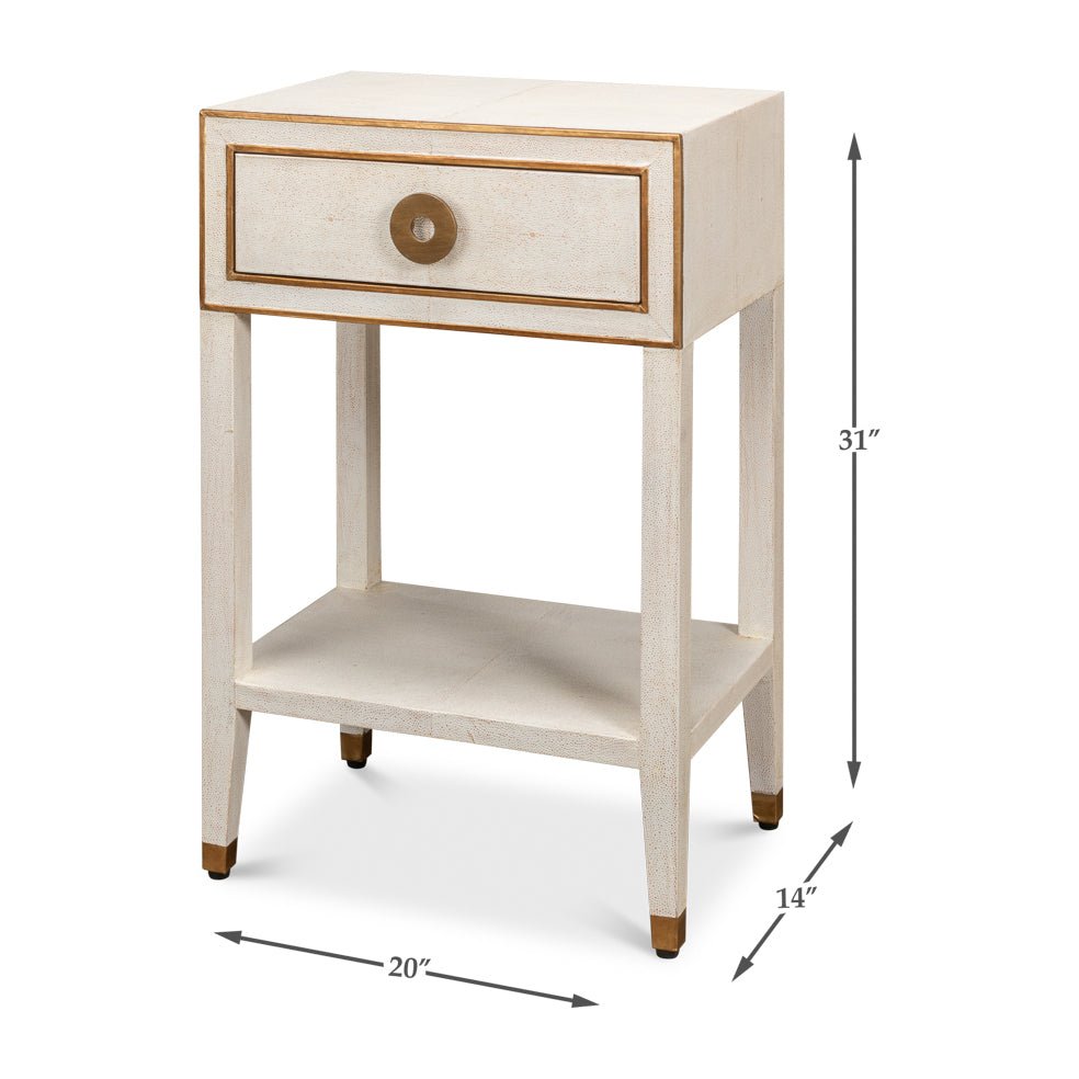 Art Deco White Nightstand - English Georgian America