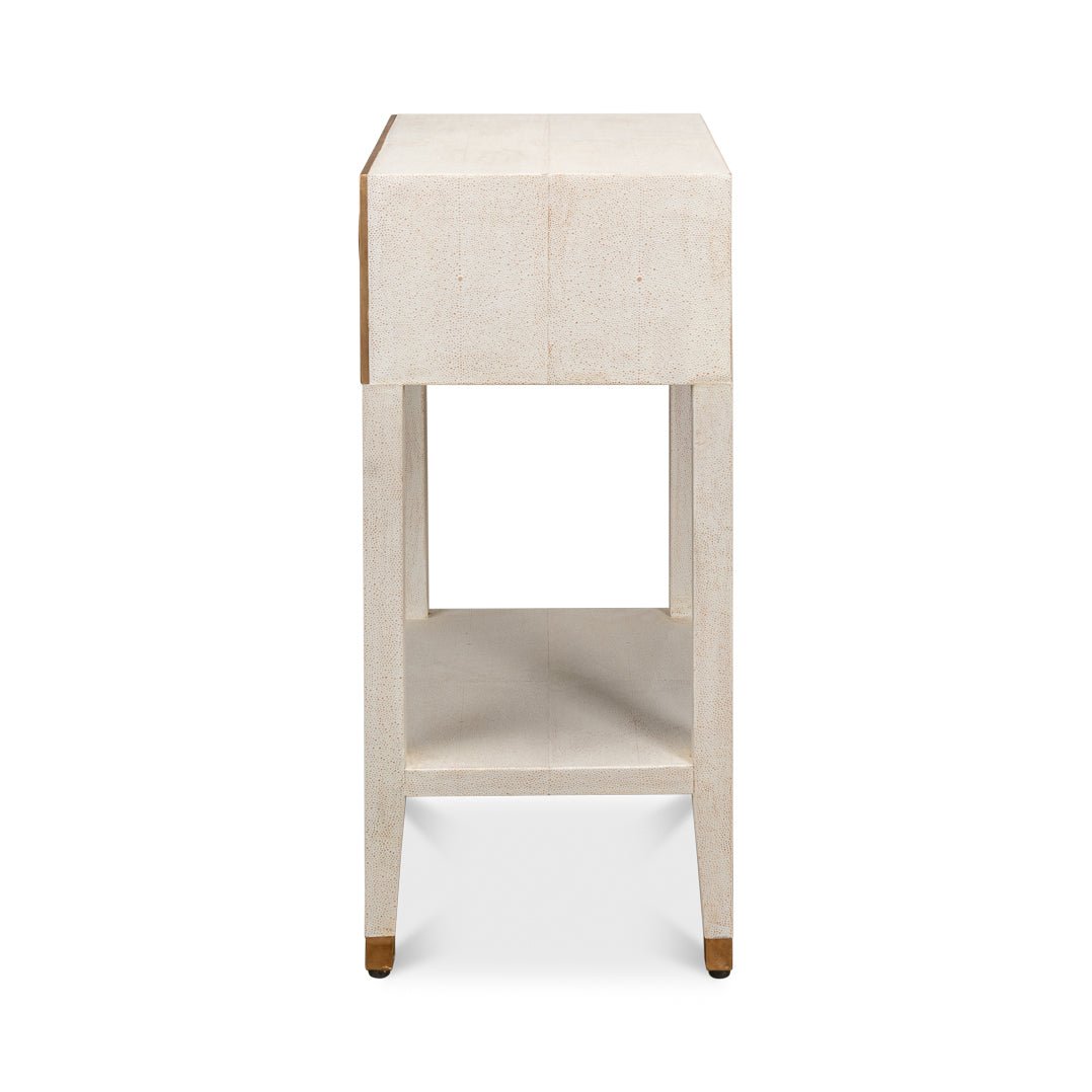 Art Deco White Nightstand - English Georgian America