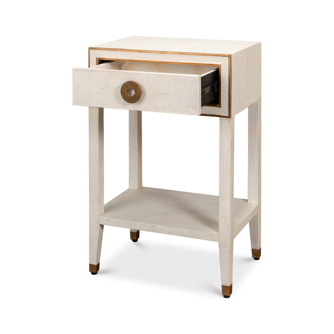 Art Deco White Nightstand - English Georgian America