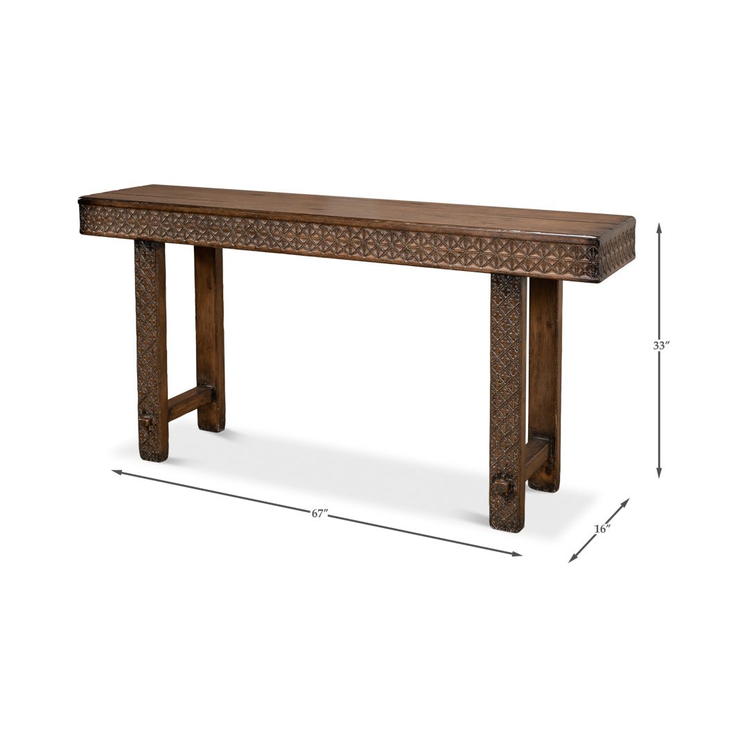 Artisan Carved Console Table - English Georgian America