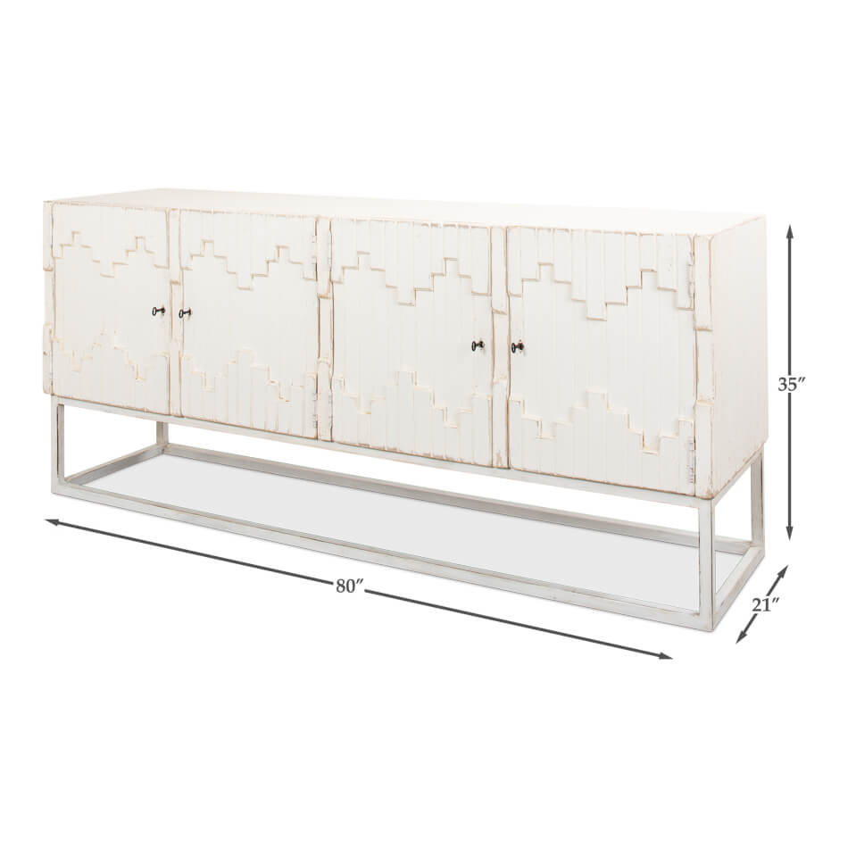 Aztec Whitewash Sideboard - English Georgian America