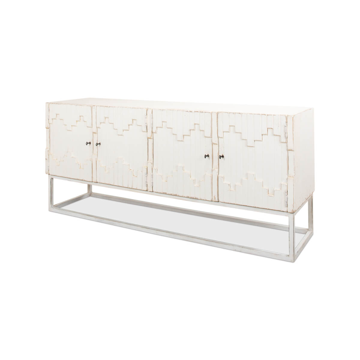 Aztec Whitewash Sideboard - English Georgian America