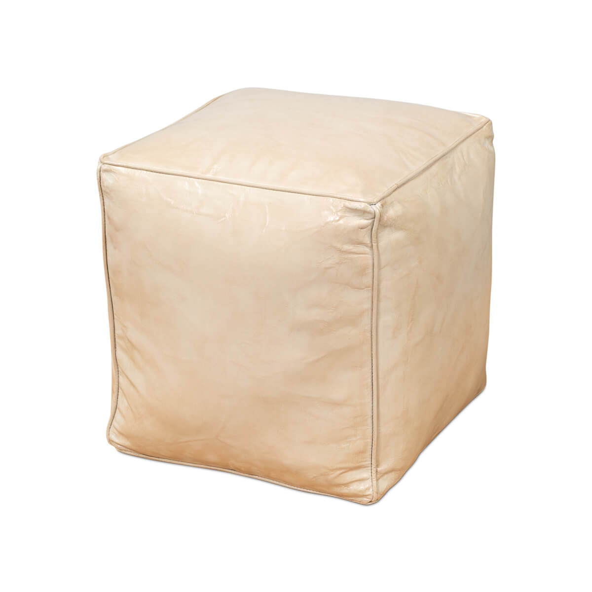 Beige Leather Cube - English Georgian America