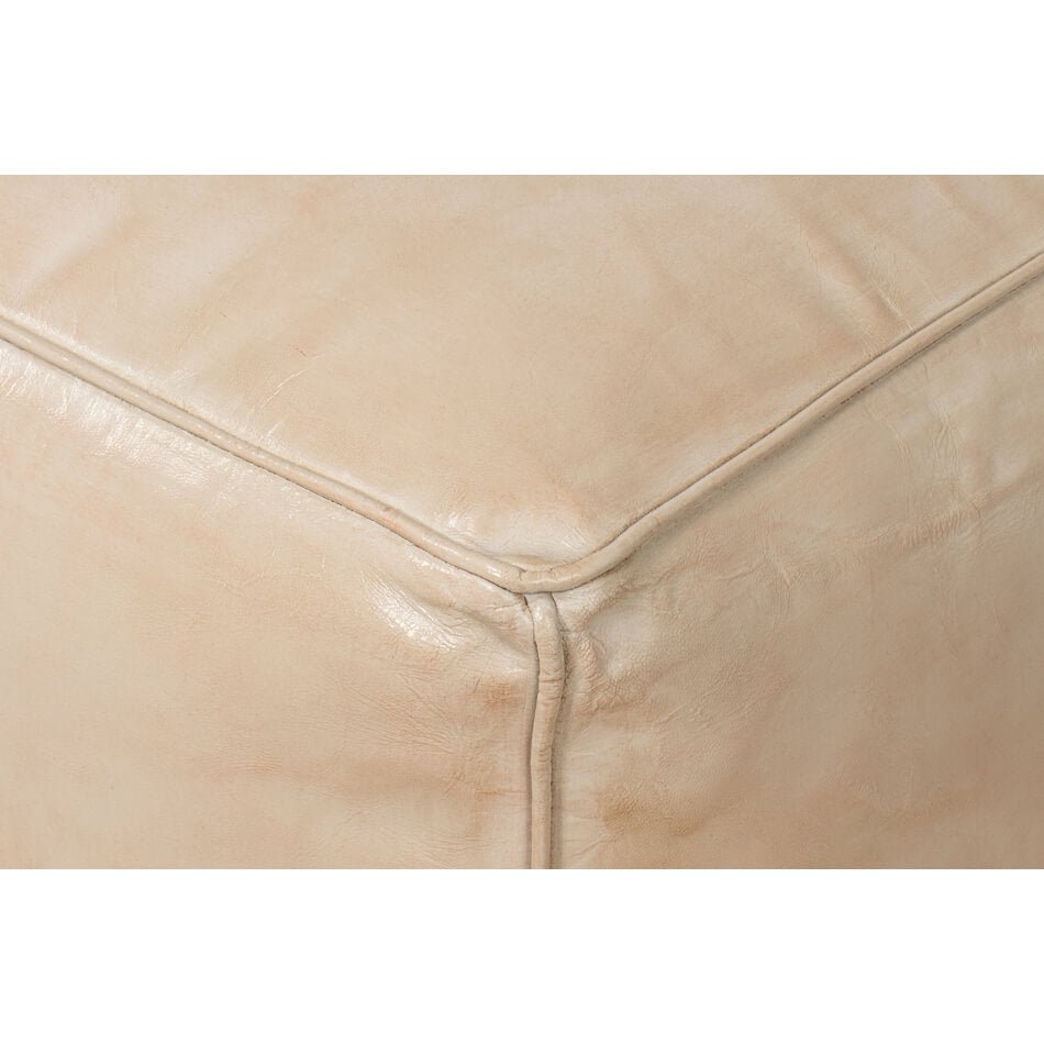 Beige Leather Cube - English Georgian America