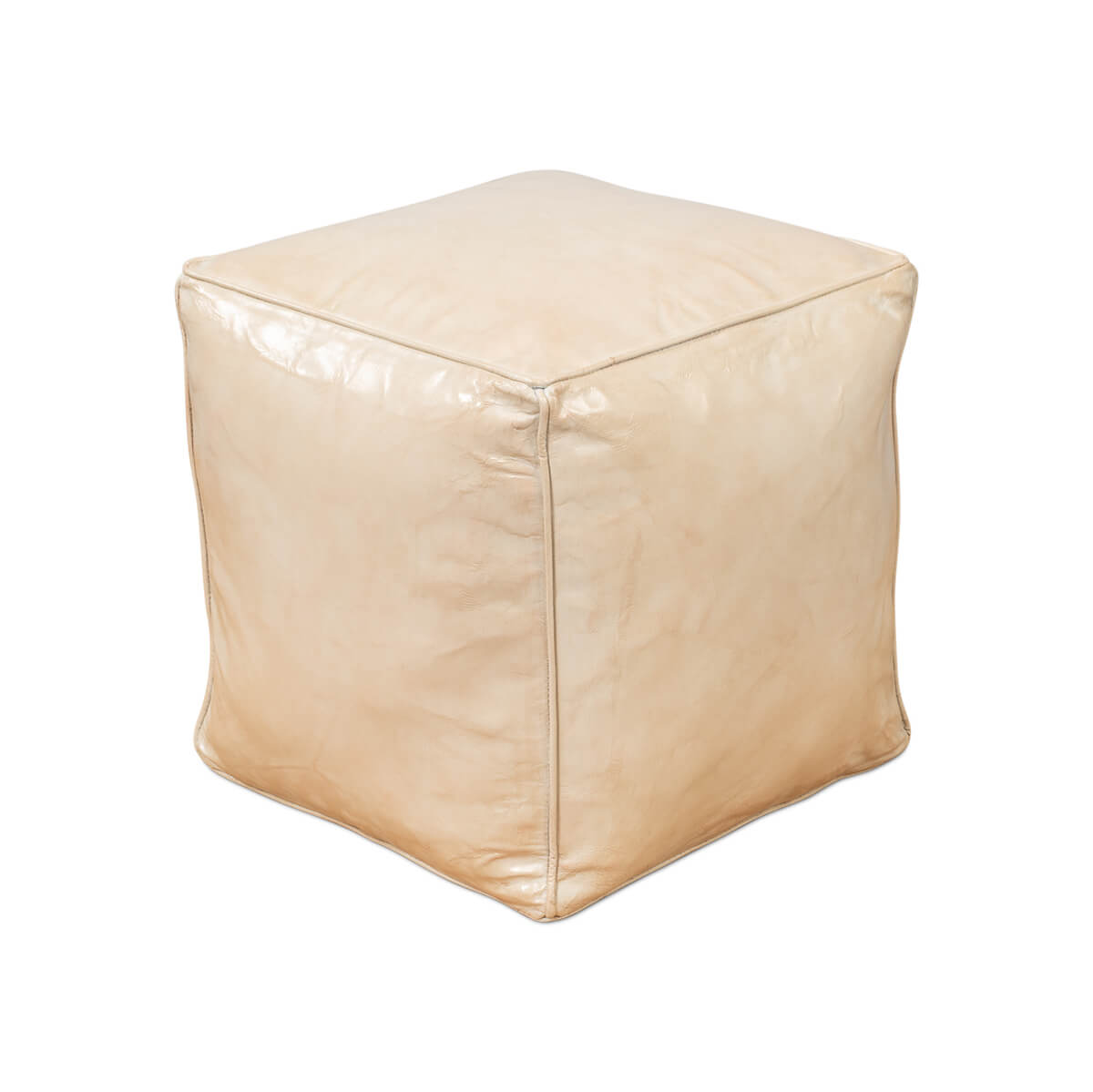 Beige Leather Cube - English Georgian America