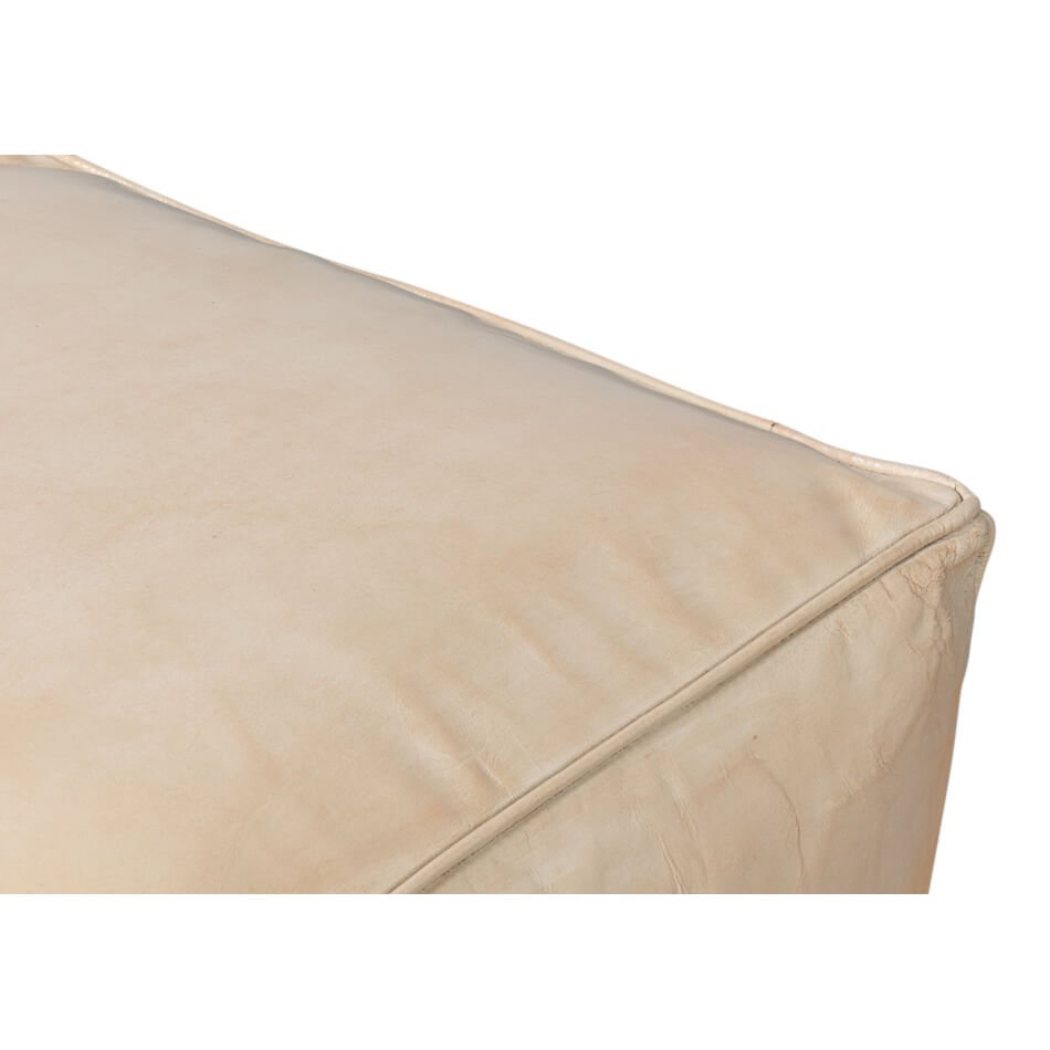 Beige Leather Cube - English Georgian America
