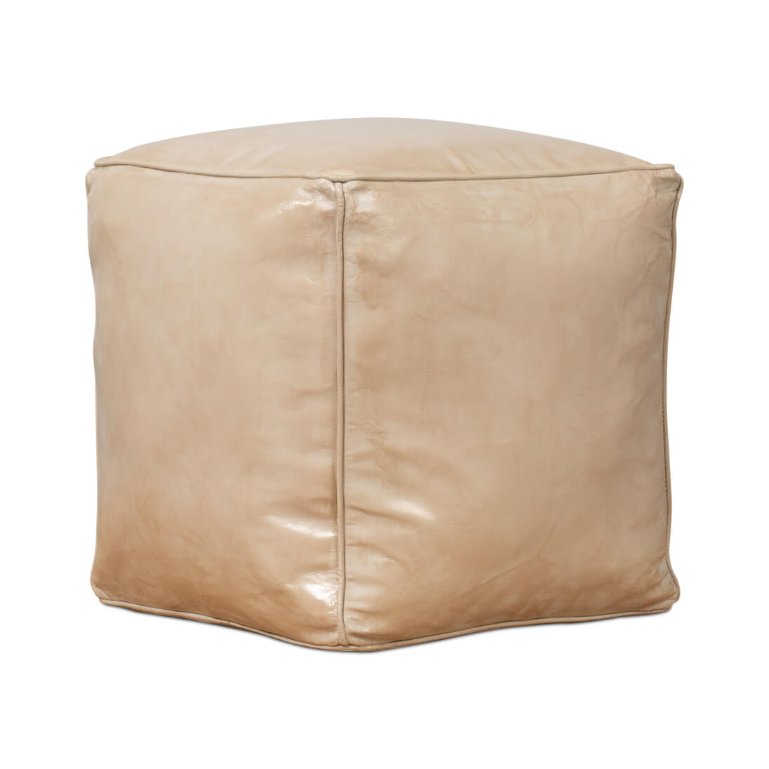 Beige Leather Cube - English Georgian America