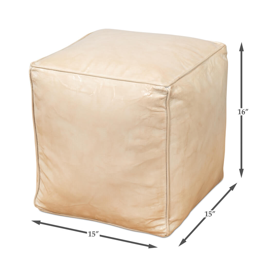 Beige Leather Cube - English Georgian America
