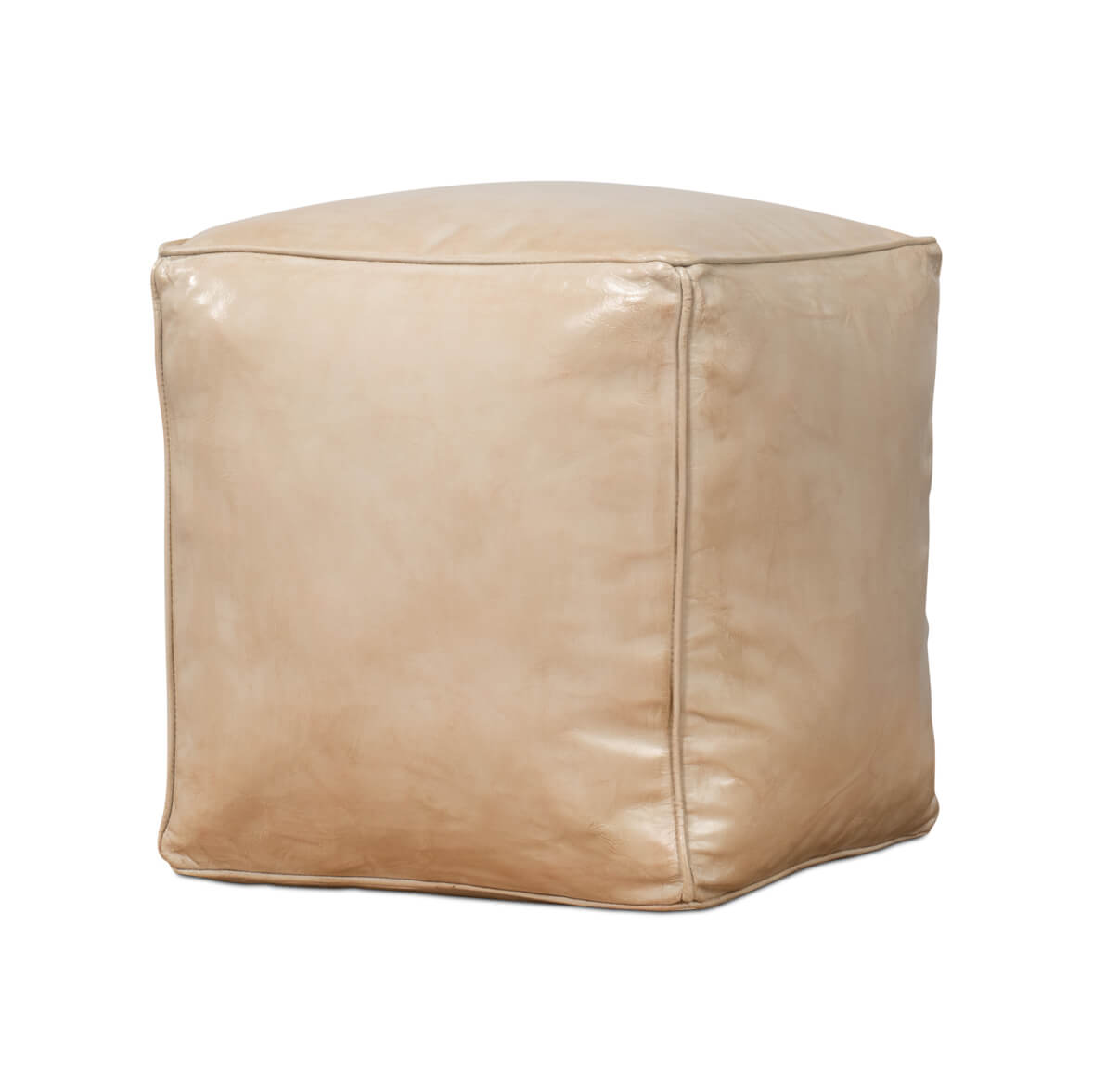 Beige Leather Cube - English Georgian America
