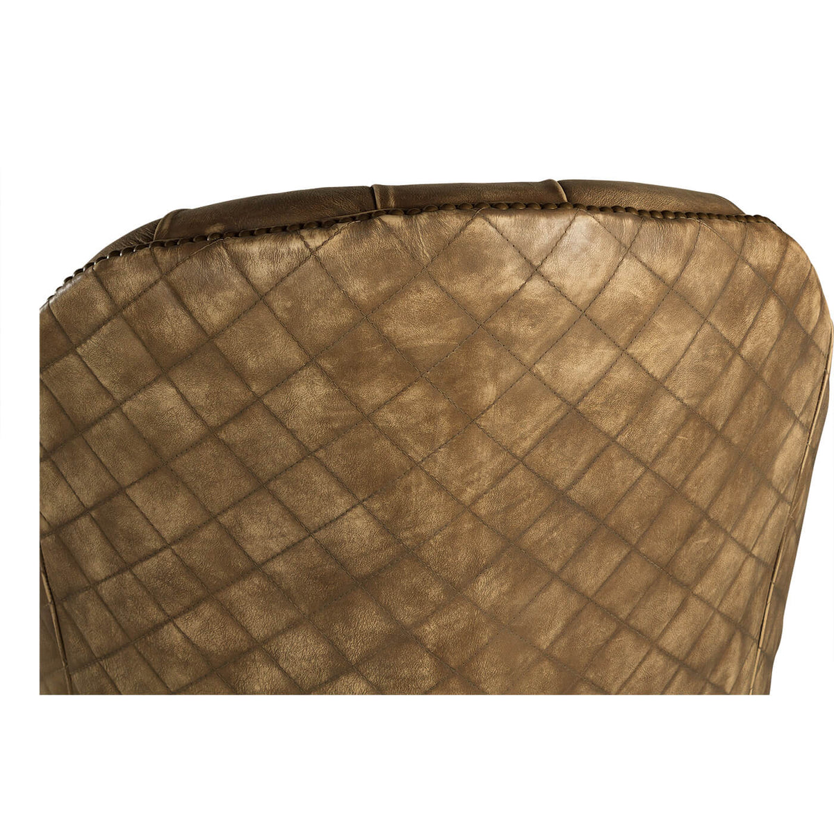 Beige Tufted Leather Chair - English Georgian America