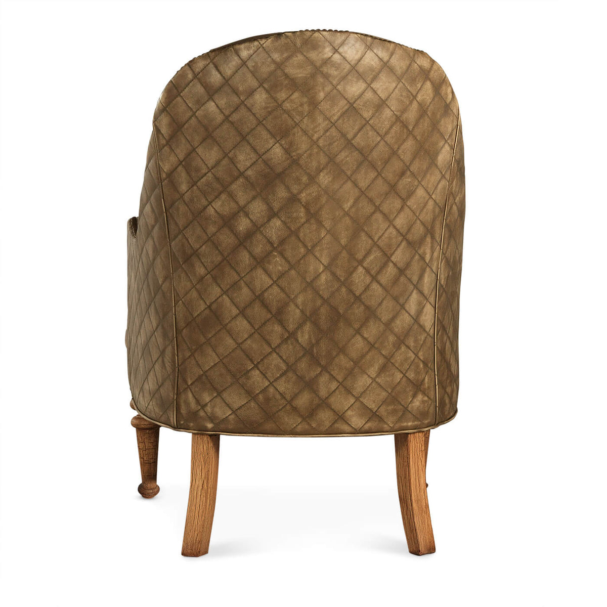 Beige Tufted Leather Chair - English Georgian America