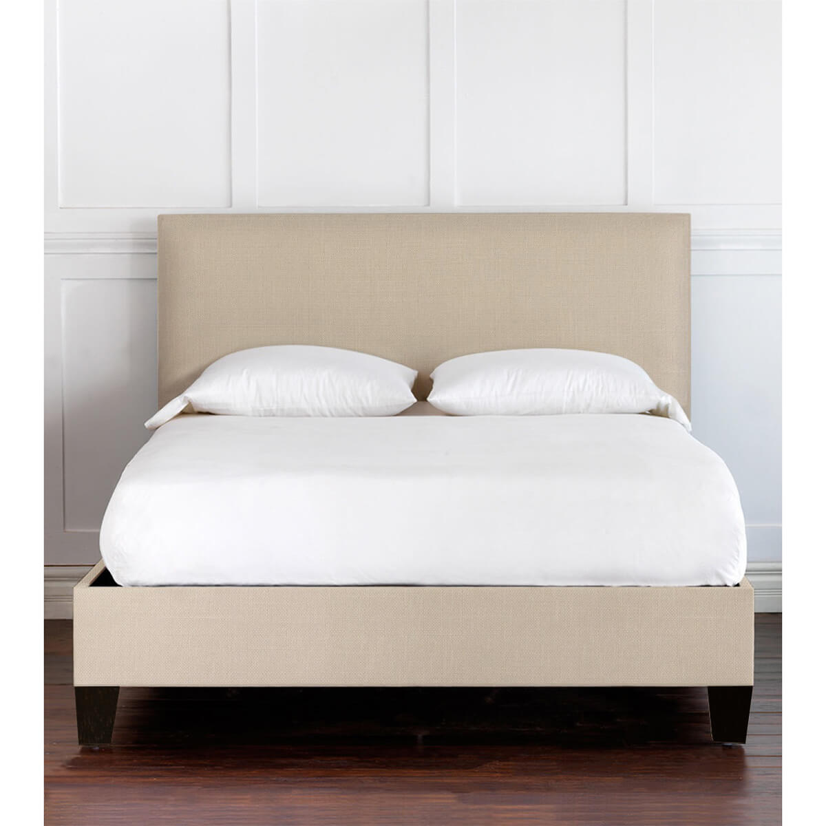 Beige Upholstered Bed Frame - English Georgian America