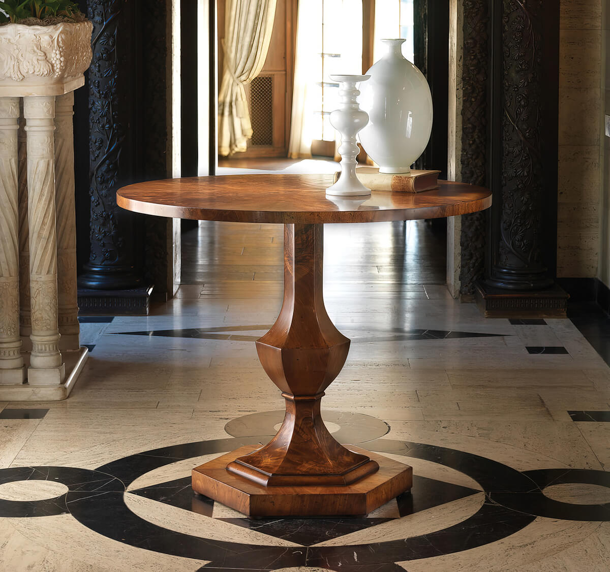 Biedermeier Style Walnut Table - English Georgian America