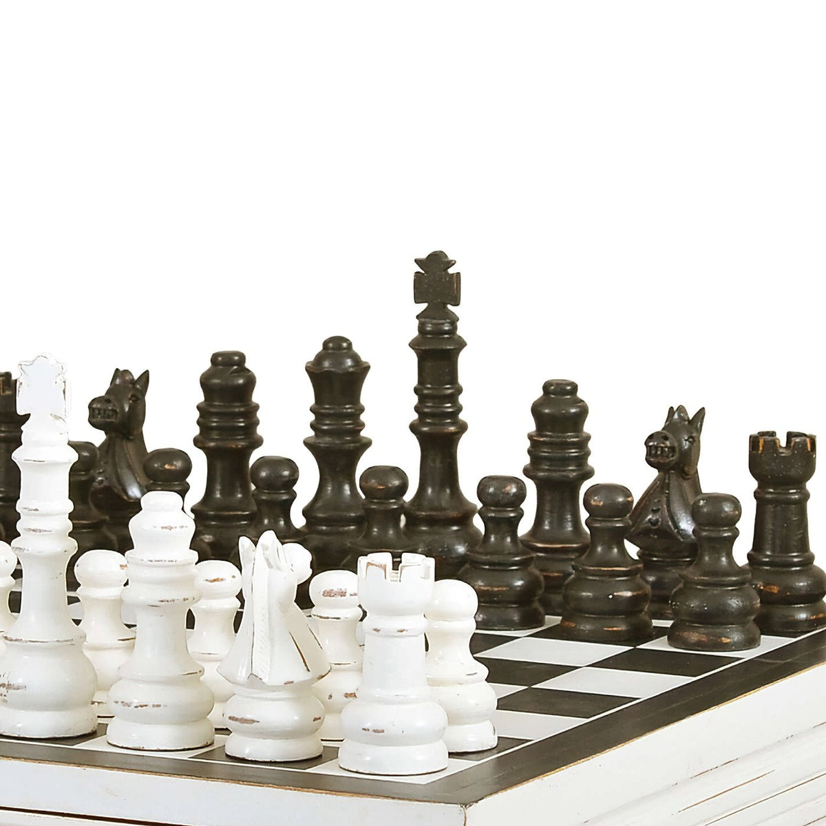 Black and White Chess Board with Storage - English Georgian America