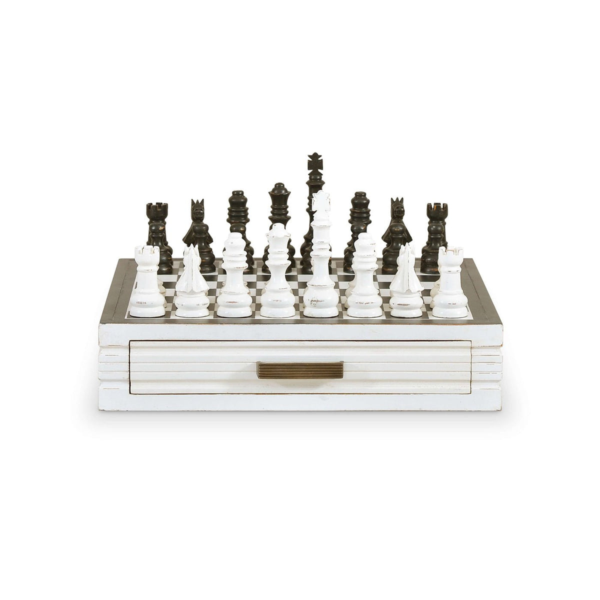 Black and White Chess Board with Storage - English Georgian America