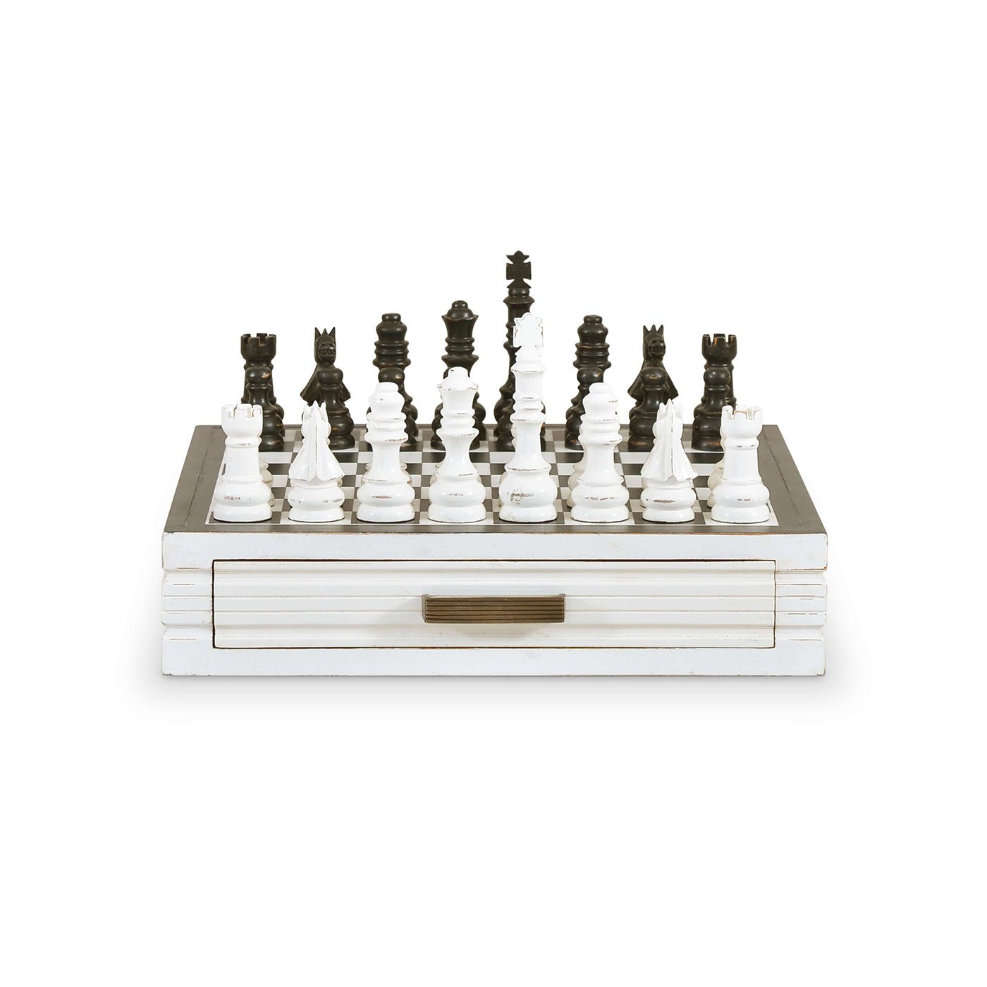 Black and White Chess Board with Storage - English Georgian America